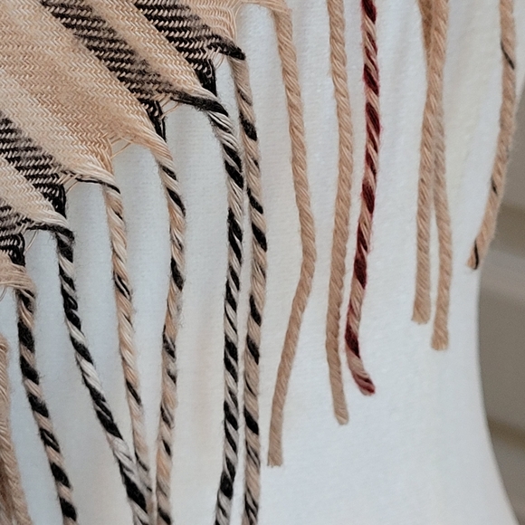 VFRASS CASHMINK  Unisex Blk,White, Red,Beige Fringed Scarf - Picture 5 of 6